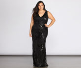 Plus Nima Floral Sequin Dresses